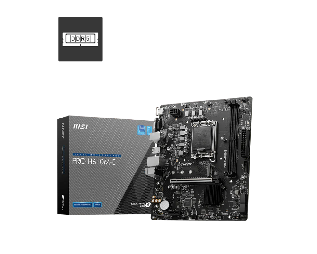 MSI Pro H610M-E DDR5 Intel 12/13th Gen microATX Motherboard