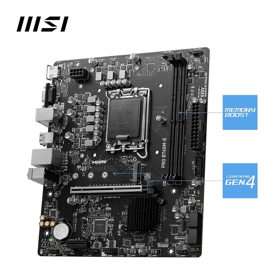 MSI PRO B760M-E Intel LGA 1700 DDR5 Motherboard