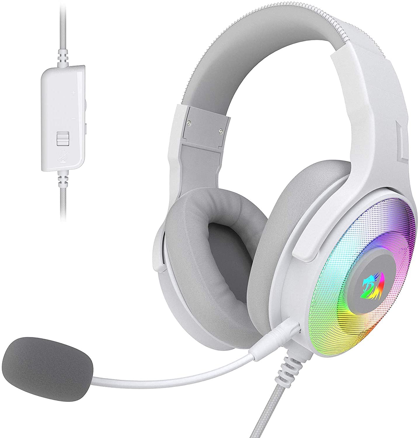 REDRAGON H350W PANDORA 2 RGB USB GAMING HEADSET (WHITE)