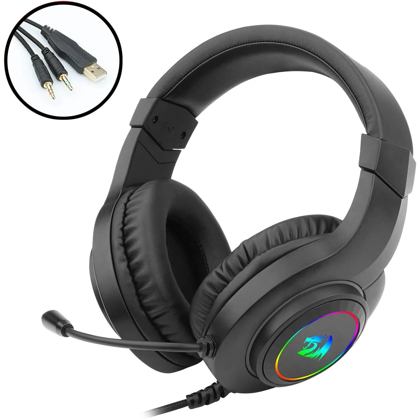 REDRAGON H260 HYLAS RGB BLACK GAMING HEADPHONE