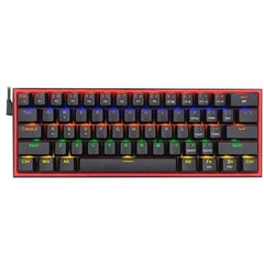 Redragon FIZZ Rainbow K617 Wired Mechanical Compact Gaming Keyboard Black - Blue Switches