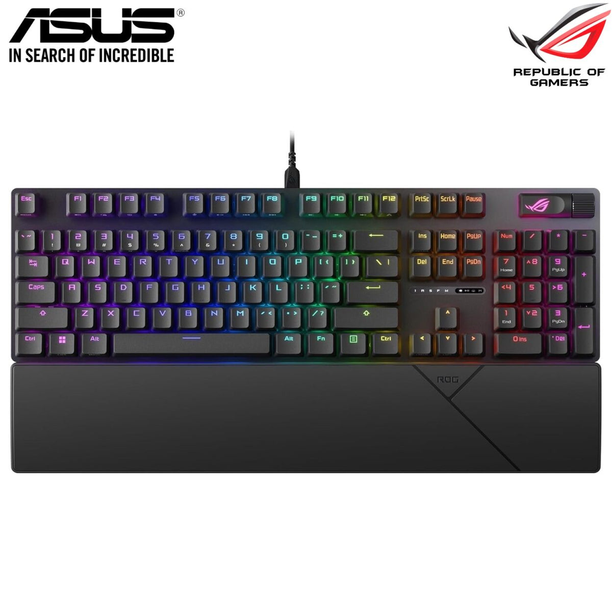 ASUS ROG Strix Scope II RX Gaming Keyboard (XA11) with pre-lubed ROG RX optical Red switches, IP57 waterproof protection, sound-dampening foam, PBT doubleshot keycaps