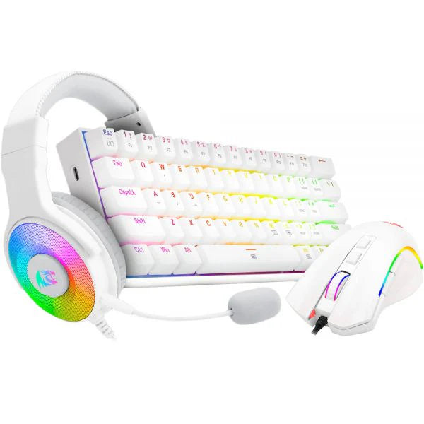 REDRAGON S129W KEYBOARD MOUSE AND HEADSETS COMBO SET (3-IN-1, WHITE)