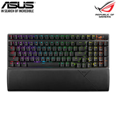 ASUS ROG Strix Scope II 96 Wireless Gaming Keyboard (X901) with tri-mode connection, streamer hotkeys, multifunction controls, hot-swappable