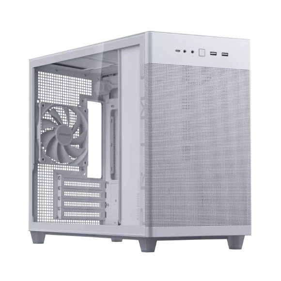 ASUS Prime AP201 MicroATX PC Gaming Case – White