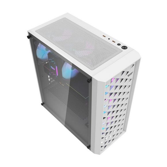 DarkFlash Aigo DK351 Luxury E-ATX 4 ARGB Fans Included Gaming Case White