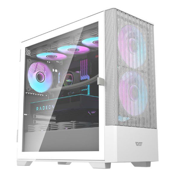 DARKFLASH DK415M M-ATX WHITE WITH 2X140MM ARGB FAN PC CASE