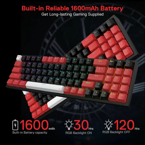 Redragon K628 CTB Pollux Pro 75% 3-Mode Wireless RGB Gaming Keyboard, 78 Keys Hot-Swappable Compact Mechanical Keyboard w/Hot-Swap Free-Mod PCB Socket, Dedicated Arrow Keys & Numpad, Red Switch