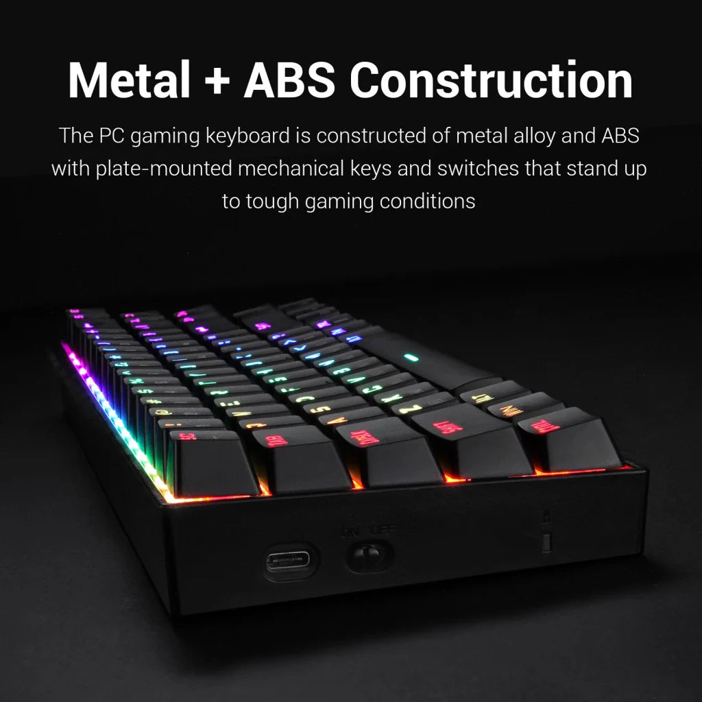 REDRAGON K599 KRS DEIMOS RGB WIRELESS MECHANICAL GAMING KEYBOARD, 70 KEYS TENKEYLESS RED SWITCHES