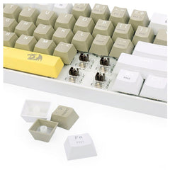 REDRAGON K606 LAKSHMI White LED 60% Gaming Mechanical Keyboard – Brown Switches (YELLOW, GREY & WHITE)