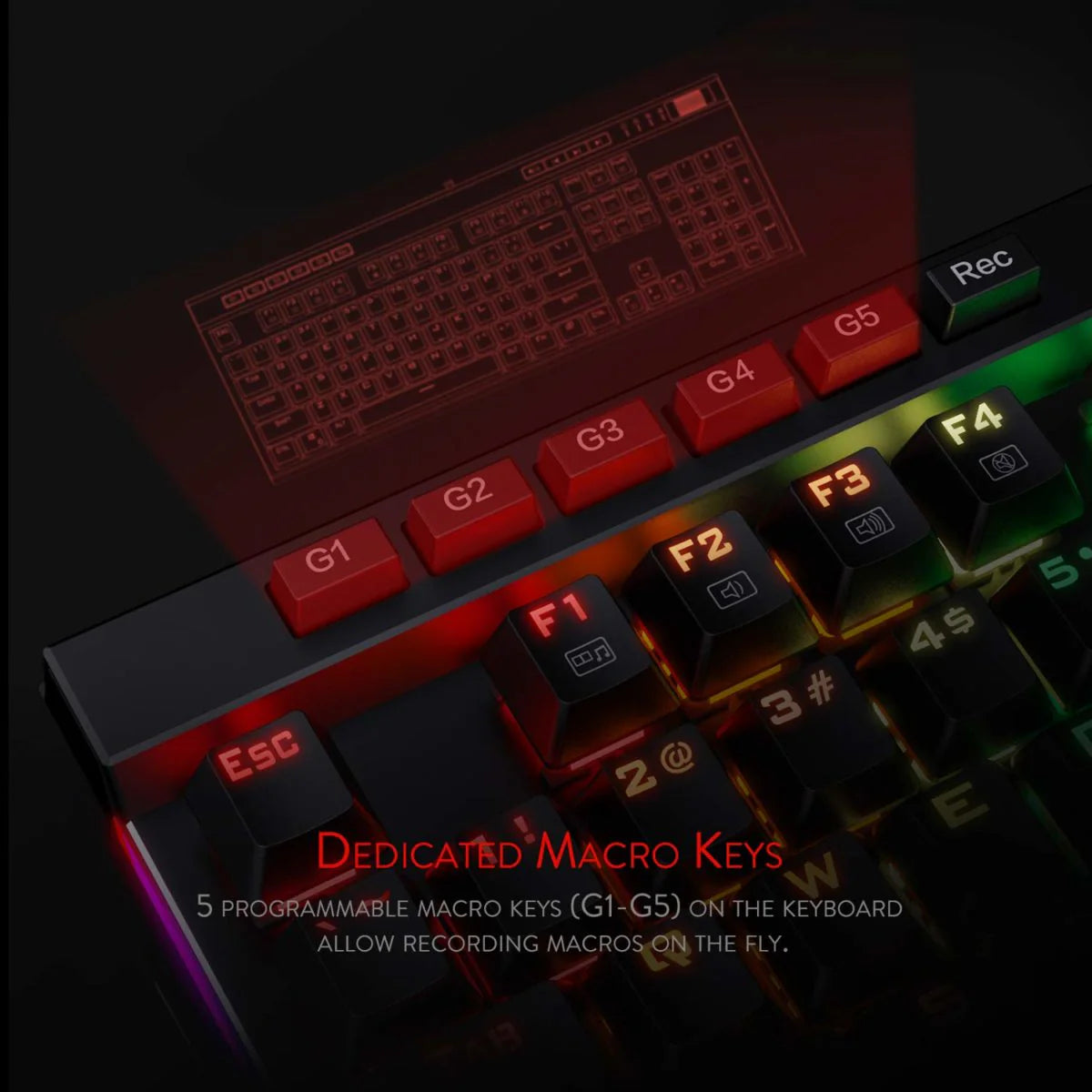 REDRAGON K580 VATA RGB BACKLIT MECHANICAL GAMING KEYBOARD