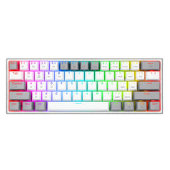 REDRAGON K616 FIZZ PRO RGB BLUETOOTH WIRELESS MECHANICAL GAMING KEYBOARD 61 KEYS, RED SWITCHES (WHITE GREY )