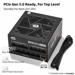 Redragon PS018 80 Plus Platinum 1300 Watt ATX 3.0 Fully Modular Power Supply