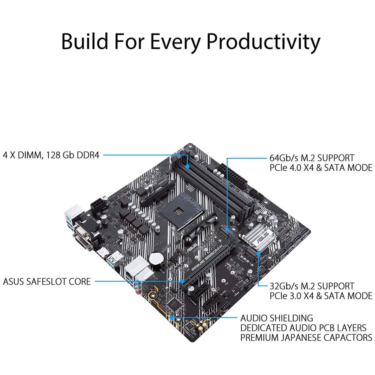 Asus Prime AMD B550M-K DDR4 (Ryzen AM4) Micro ATX Motherboard