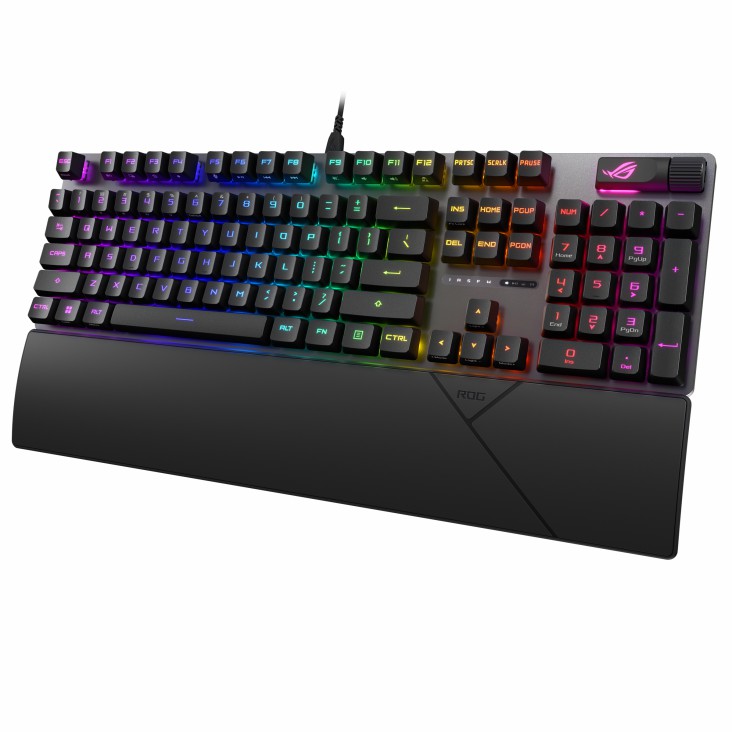 ASUS ROG Strix Scope II RX Gaming Keyboard (XA11) with pre-lubed ROG RX optical Red switches, IP57 waterproof protection, sound-dampening foam, PBT doubleshot keycaps