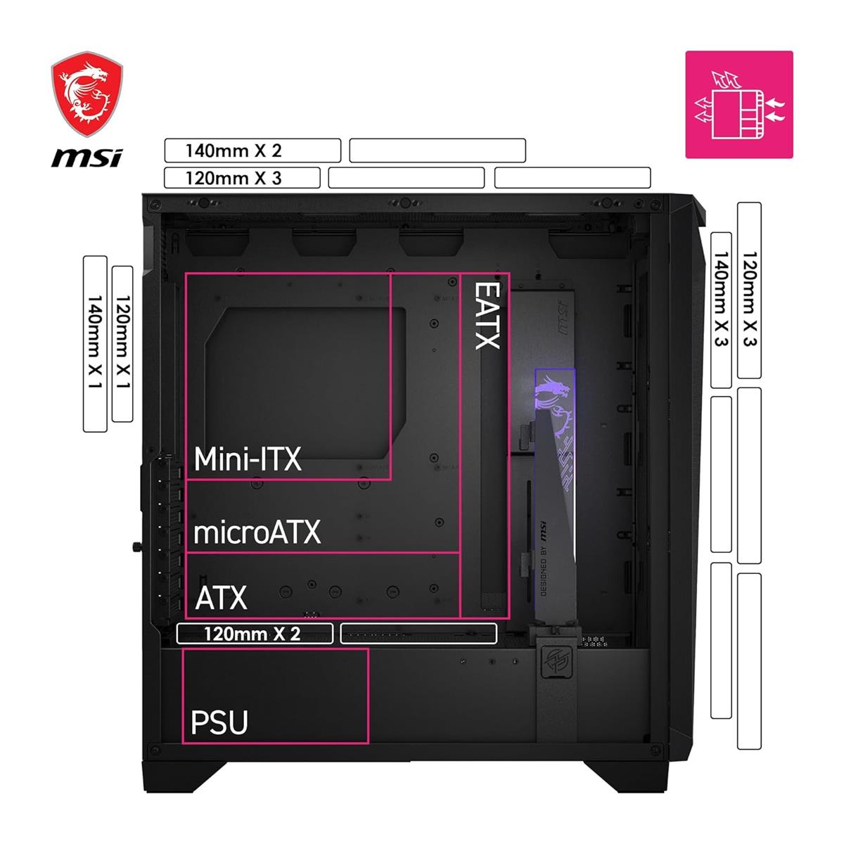 MSI MPG Gungir 300R Airflow ARGB Mid-Tower ATX Case