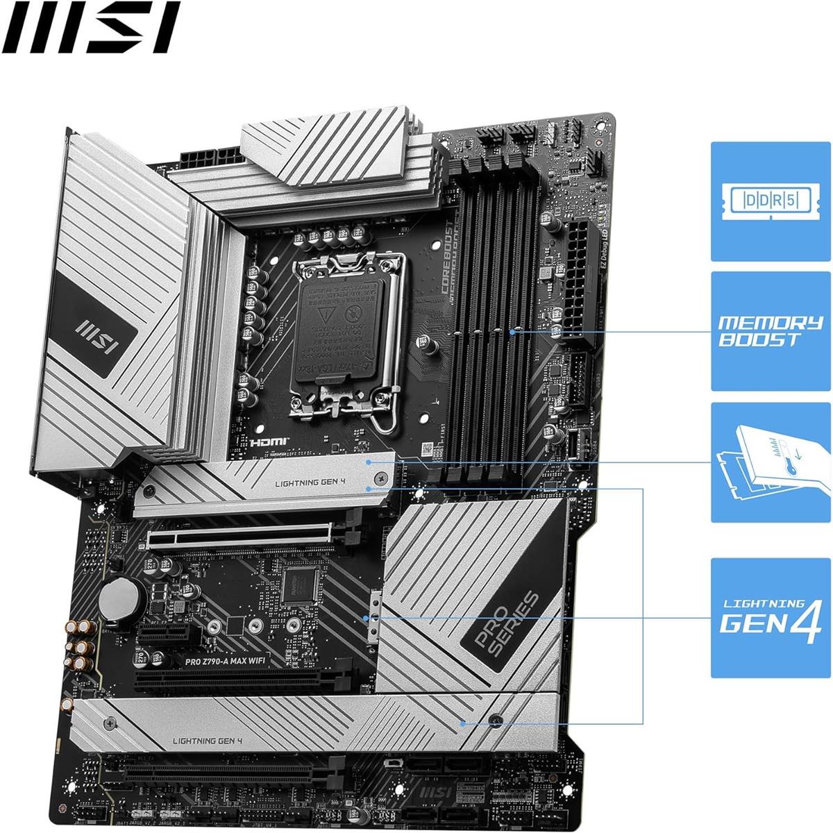 MSI Pro Z790-A Max Wifi DDR5 Intel 12/13/14th Gen ATX Motherboard