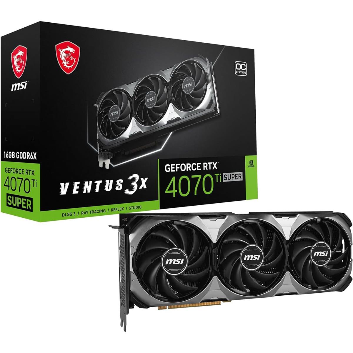 MSI GeForce RTX 4070 Ti Super 16GB Ventus 3X OC Graphics Card