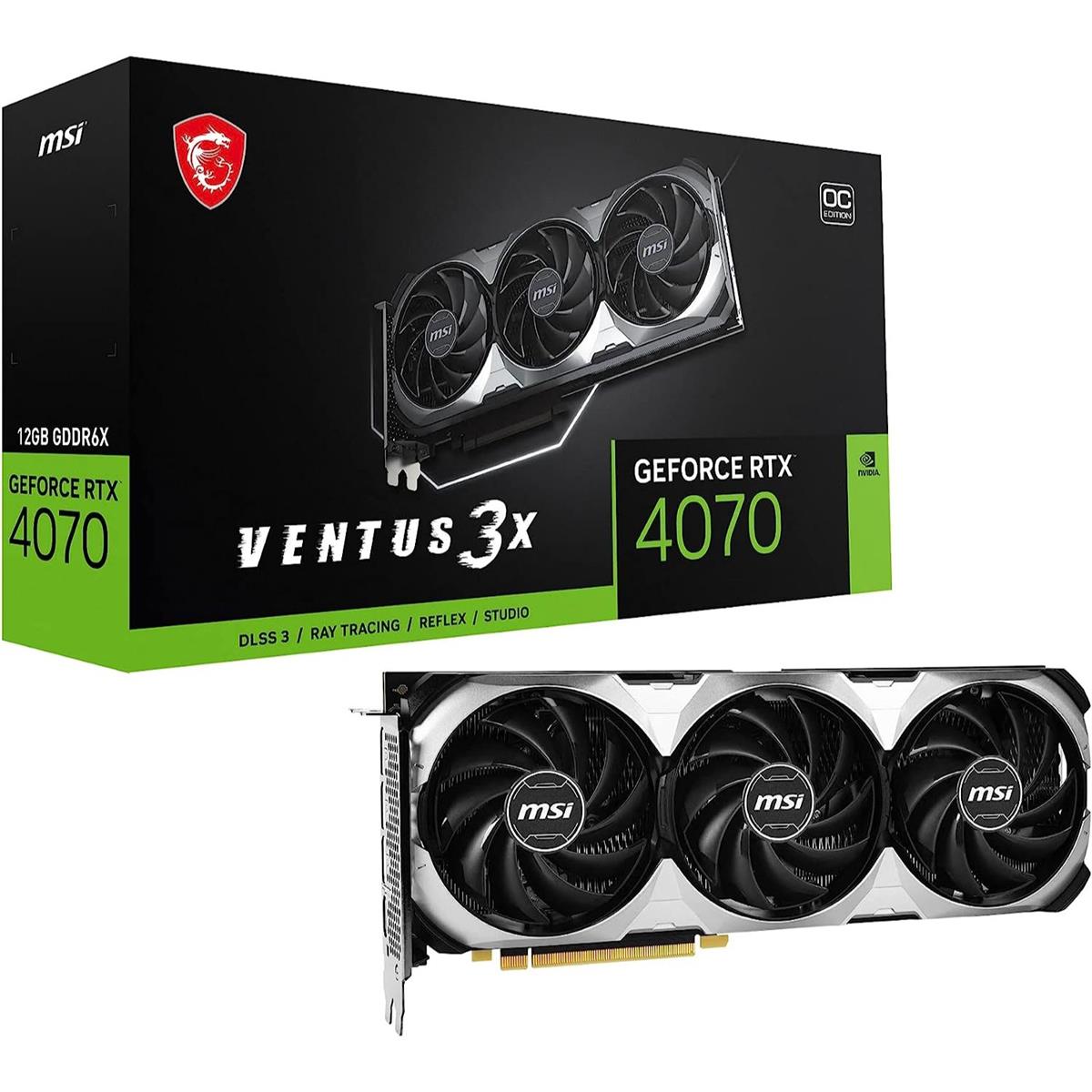 MSI GeForce RTX 4070 Ventus 3X 12GB OC Graphics Card