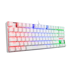 Redragon K552W Kumara White Mechanical Gaming Keyboard RGB LED Backlit Wired with Anti-Dust Proof Switches for Windows PC (White, 87 Key Blue Switches)