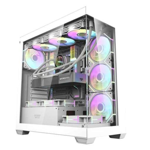 Darkflash DS900 Glass Mid-Tower ATX Case – White