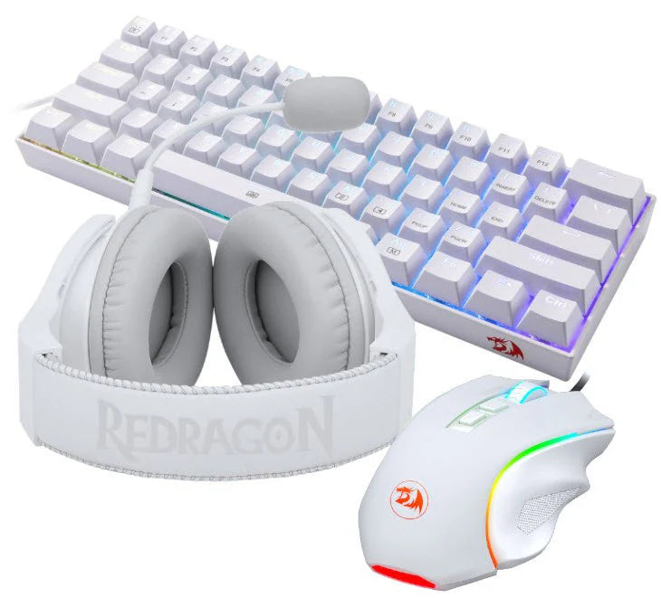 REDRAGON S129W KEYBOARD MOUSE AND HEADSETS COMBO SET (3-IN-1, WHITE)