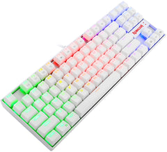 Redragon K552W Kumara White Mechanical Gaming Keyboard RGB LED Backlit Wired with Anti-Dust Proof Switches for Windows PC (White, 87 Key Blue Switches)