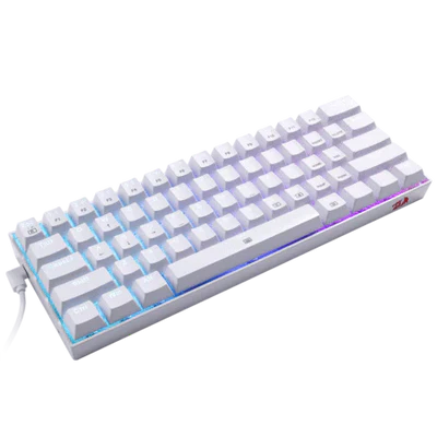 Redragon K630 Dragon Born 60% Wired RGB Gaming Keyboard, 61 Keys Compact Mechanical Keyboard with Linear Red Switch, Pro Driver Support, White