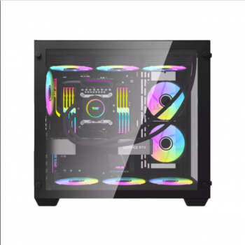 DarkFlash C285 ATX Gaming Case – Black