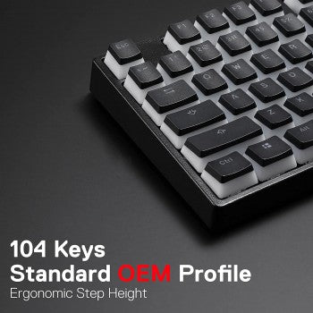 Redragon A130 Black Pudding Keycaps 104 Keys Standard Doubleshot PBT Keycap Set - Black