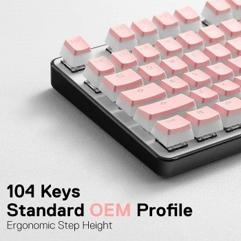 Redragon A130 Pink Pudding Keycaps 104 Keys Standard Doubleshot PBT Keycap Set - Pink