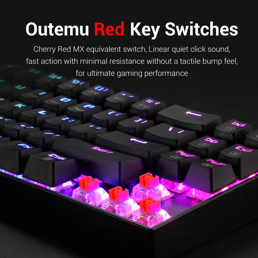 REDRAGON K599 KRS DEIMOS RGB WIRELESS MECHANICAL GAMING KEYBOARD, 70 KEYS TENKEYLESS RED SWITCHES