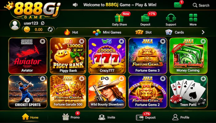 888Gj Game Dashboard image